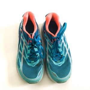 Hoka One One Hiking / Running Shoe blue and orange